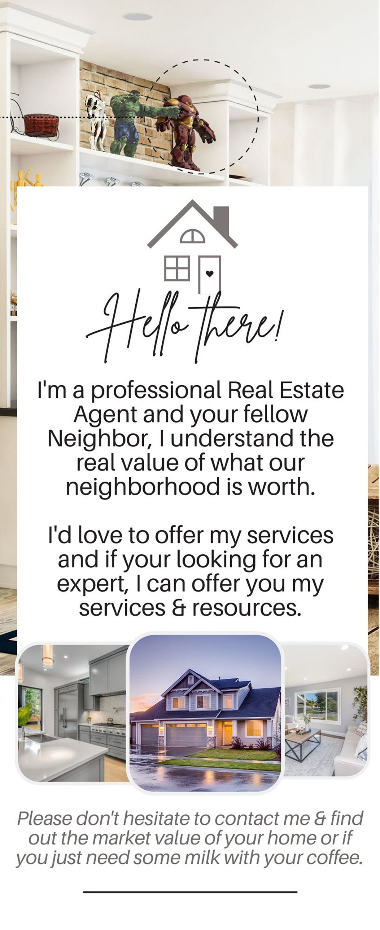 Real Estate Door Handle Flyers, Real Estate Door Tag, Neighborhood