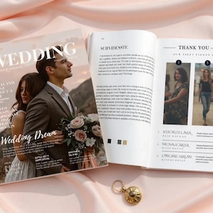 Customizable Wedding Magazine Template: Canva Wedding Program (A4/US Letter) (Digital Download