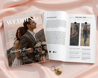 Customizable Wedding Magazine Template: Canva Wedding Program (A4/US Letter) (Digital Download