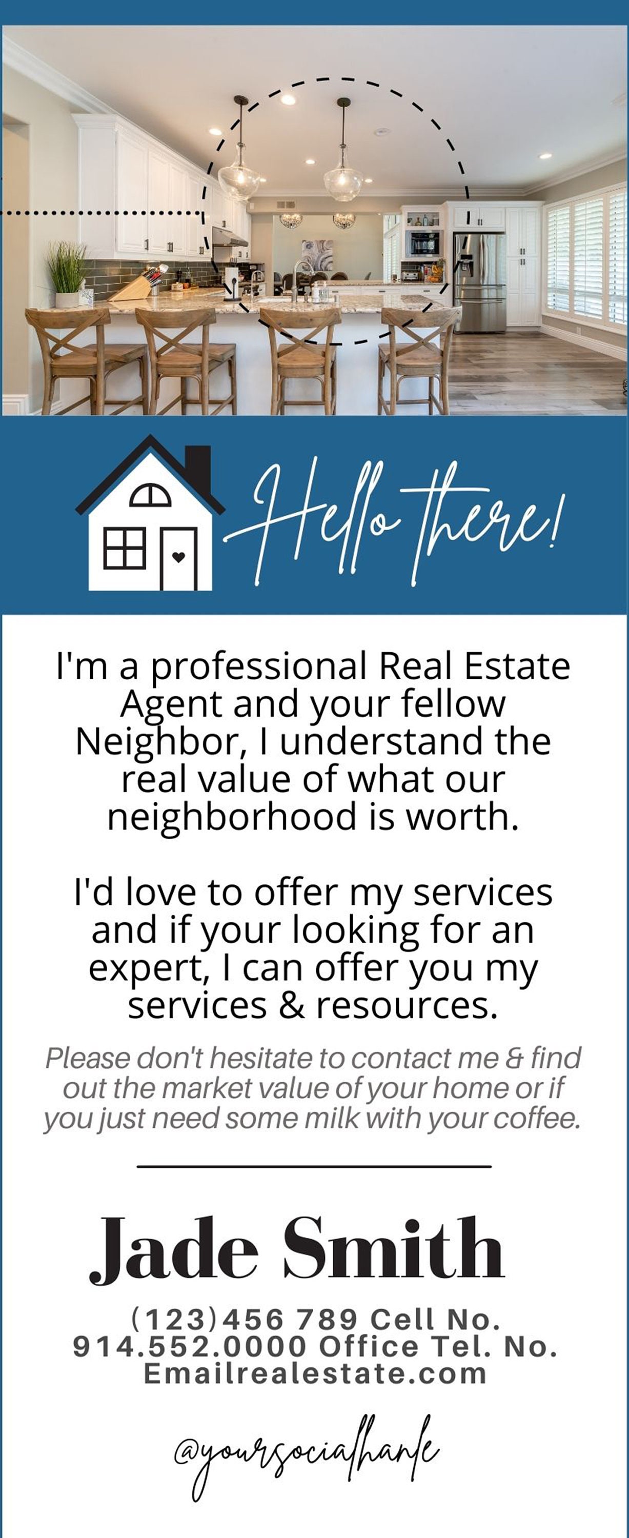 Real Estate Door Handle Flyers, Real Estate Door Tag, Neighborhood