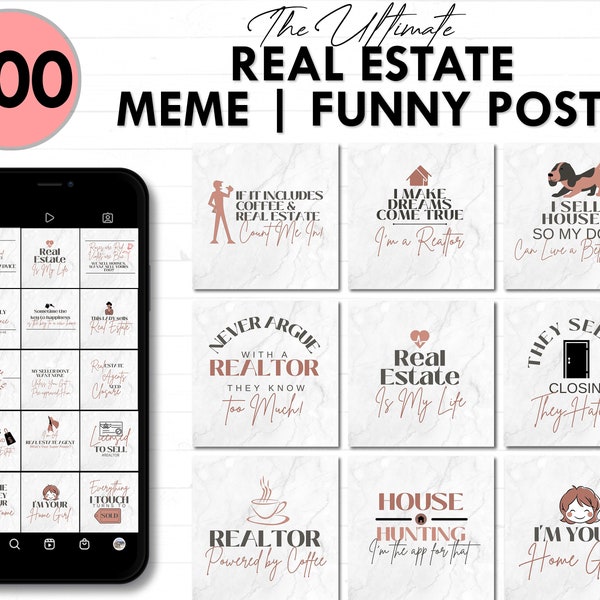 600 Real Estate Agent Memes for Instagram | Funny Real Estate Quotes | Real Estate Instagram Posts | Realtor Engagement | Funny Marketing