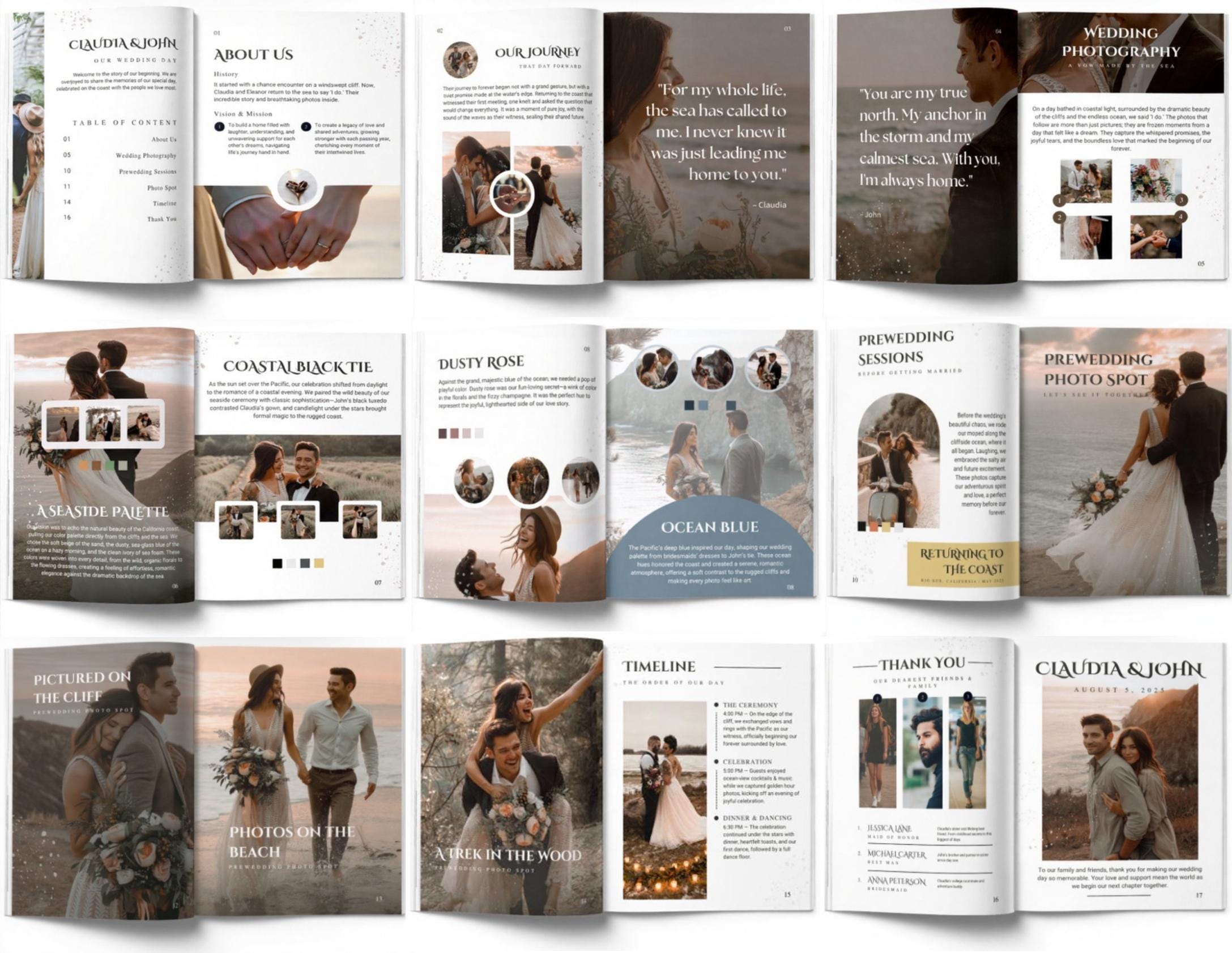 Customizable Wedding Magazine Template: Canva Wedding Program (A4/US ...