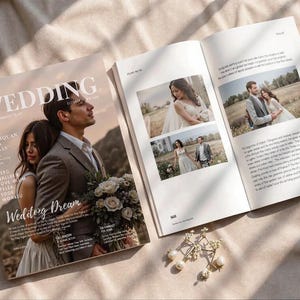 Customizable Wedding Magazine Template: Canva Wedding Program (A4/US Letter) (Digital Download