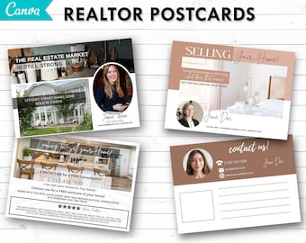 Modern Real Estate Postcards: Farming Templates, Editable in Canva (Instant Download)