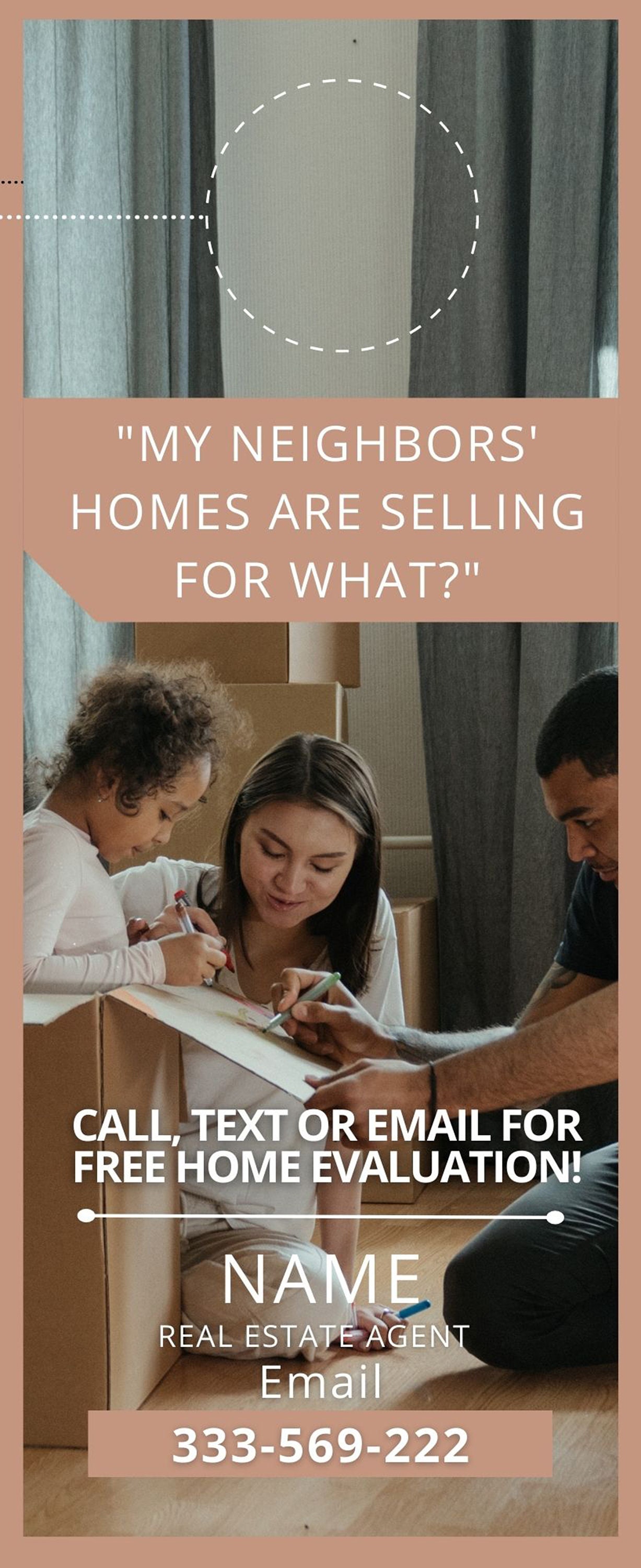 Real Estate Door Handle Flyers, Real Estate Door Tag, Neighborhood