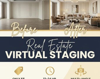 Digital Home Staging | 6 Rooms for Realtors (Digital Download)