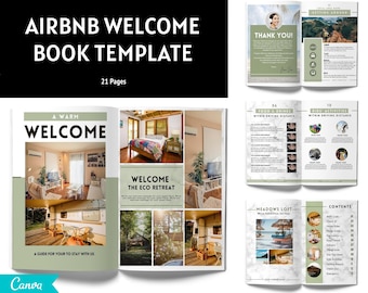 Airbnb Welcome Book Template, Editable Canva Host Bundle