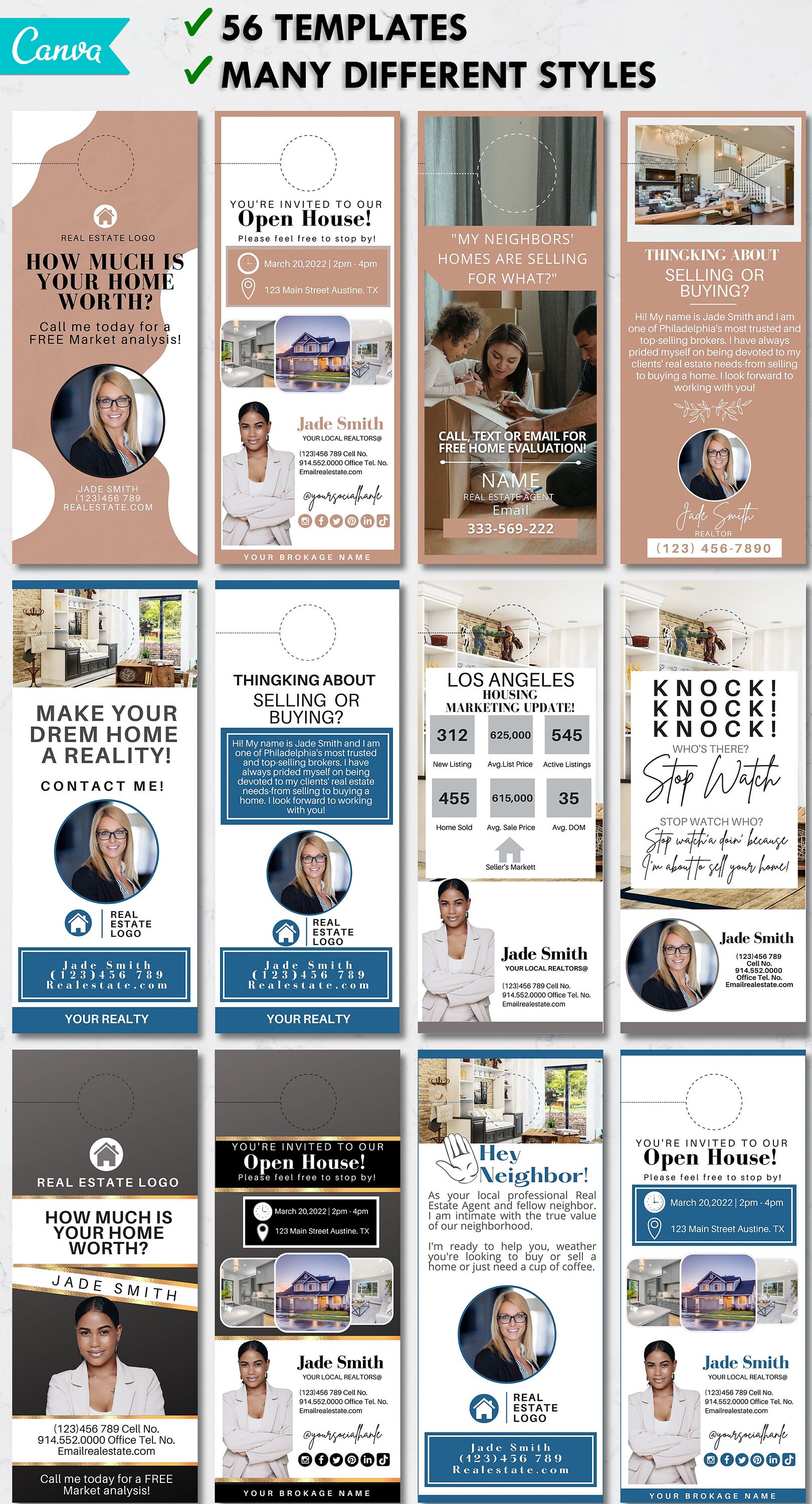 Real Estate Door Handle Flyers, Real Estate Door Tag, Neighborhood