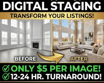 Digital Home Staging | 11 Rooms for Realtors (Digital Download)