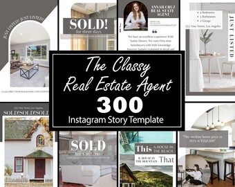 Real Estate Instagram Story Templates | 300 Realtor Marketing Designs (Editable Canva)