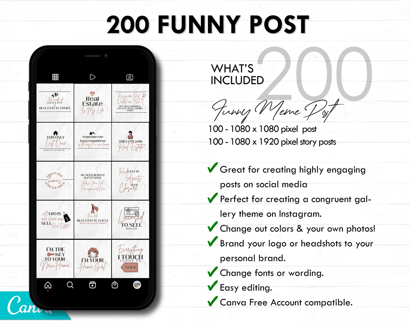 200 Funny Real Estate Instagram Post Templates for Realtors - Etsy