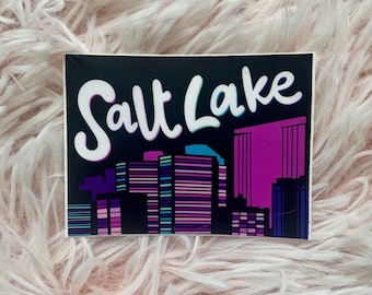 Salt Lake Skyline Utah Happy Sticker