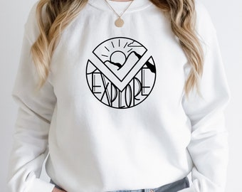 Mountain Camping Sweatshirt, Hiking Shirt, Explore Shirt, Adventure Shirt, Nomad shirt, Rv shirt, Camper Sweatshirt, Mountain Biking Shirt,