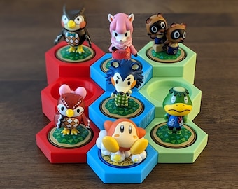 Tiered Stand for Amiibos- Modular Custom Display Solution for Figure Collections Collectors - Compact Space Efficient Modern Stylish Design