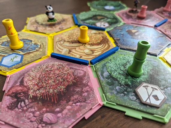 Plot Holders for Takenoko Board Game Works With Irrigation