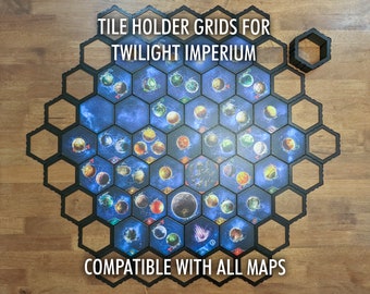 Tile Grid Holders for Twilight Imperium Board Game - Customizable Locking Grid For Any Map Size - Tabletop Gaming Accessories Organization