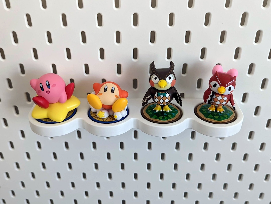 Compact Display Shelf for Amiibo & IKEA SKADIS Pegboard Fits up to 4