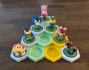Modular Display for Amiibos- Unique Customizable Hexagonal Design -  Riser Shelf for Nintendo Figurines - Organize your Display Stand