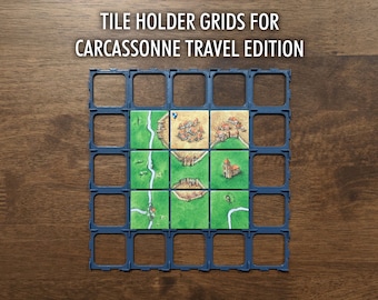 Tile Grid Holders for Carcassonne **Travel Edition** Board Game - XL 5 x 5 Locking Grid - Tabletop Gaming Gift Accessories Organization