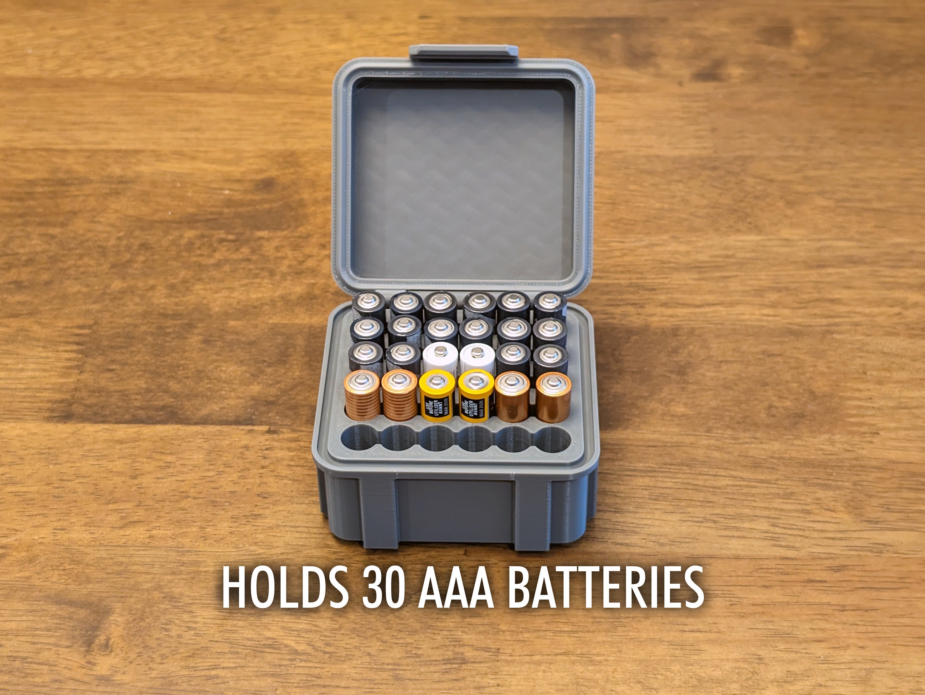 Battery Storage Box AA AAA Large XL Capacity Sturdy Rugged