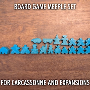 Meeples for Carcassonne Game and Expansions - Player Pieces Bundle - Spare Replace Parts Supplies - Knight Farmer Robber Builder Shepherd