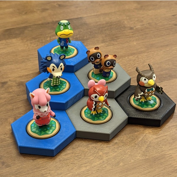 Modular Display for Large Amiibos- Unique Customizable Hexagonal Design -  Riser Shelf for Nintendo Figurines - Organize your Display Stand