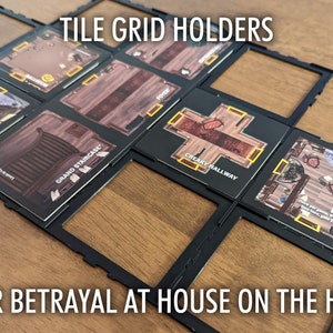 Tile Grid Holders for Betrayal at House on the Hill Board Game 3rd Edition 2nd Ed - Locking Grid Organization - Tabletop Gaming Accessories