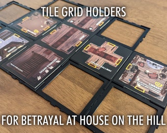 Tile Grid Holders for Betrayal at House on the Hill Board Game 3rd Edition 2nd Ed - Locking Grid Organization - Tabletop Gaming Accessories