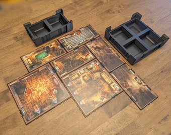 Tile Grid Holders for Mansions of Madness Board Game - Compatible with Expansions - Interlocking Grid Organization - Stackable Storage Trays