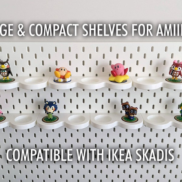 Estante de exhibición para amiibo grandes y tablero perforado IKEA SKADIS - Admite hasta 4 figuras amiibo - Montaje y organización en pared simple y resistente