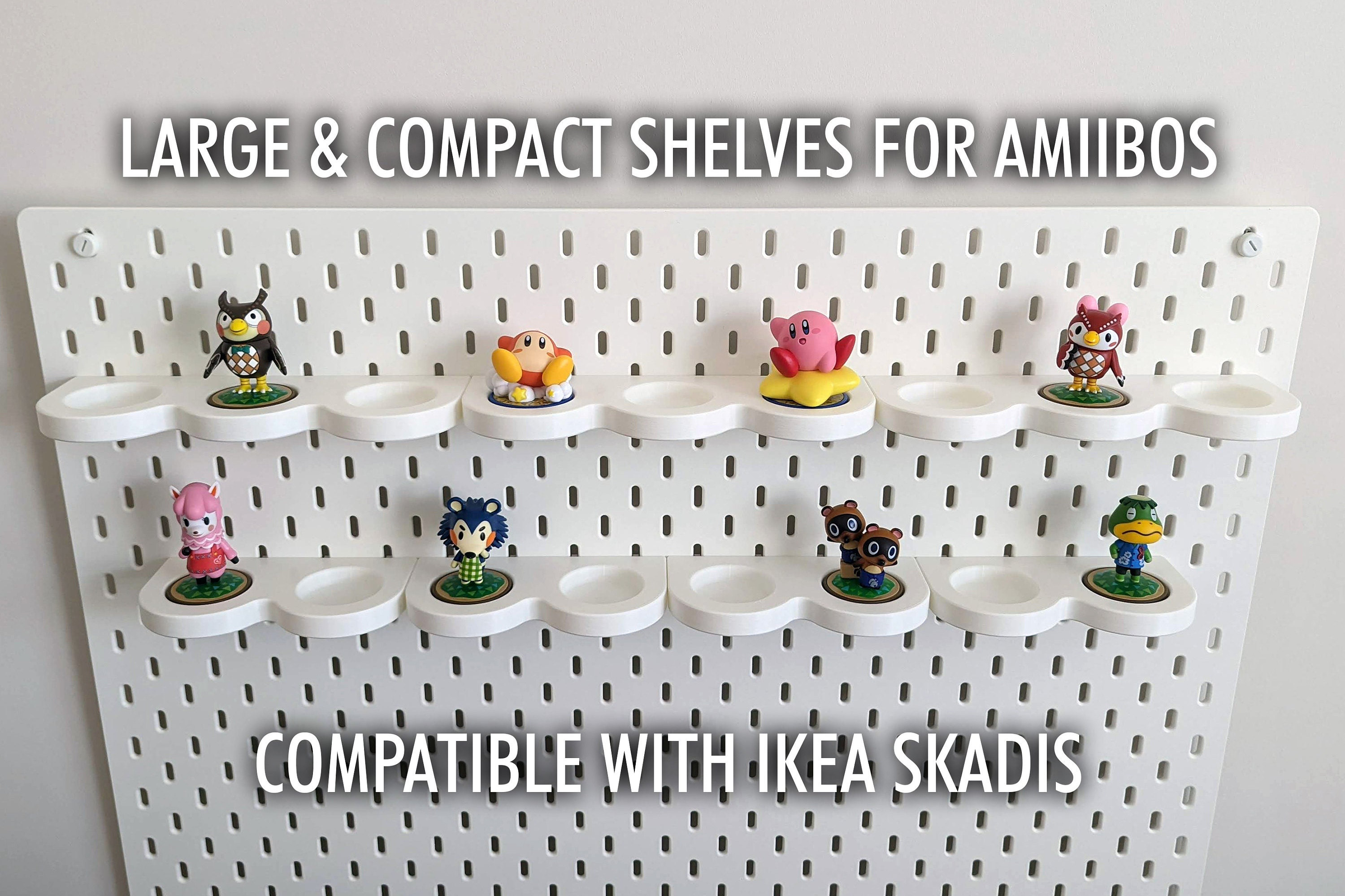 大型Amiibo用ディスプレイシェルフとIKEA SKADISペグボード - Amiibo