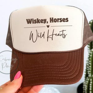 Whiskey Horses Embroidered Trucker, Cowgirl Hat, Cowgirl life Hat, Country girl Gift, USA Rodeo Hat, Bachelorette Western Hat, Wedding Gift