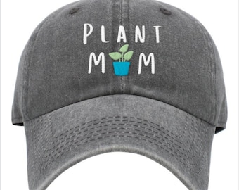 Sombrero de planta bordado de mamá de planta, sombrero de jardinero, sombrero suculento, sombrero de mamá de jardinería, vida de mamá de planta, regalo de amante de las plantas, sombrero de dama de planta loca