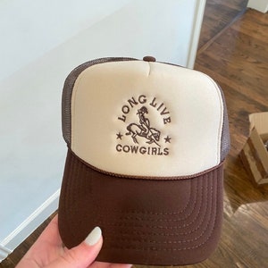Custom Cowgirls Embroidered Trucker, Cowgirl Trucker, Cowgirl life Hat, Country girl Gift, USA Rodeo Hat, Bachelorette Western Hat, USA Hat