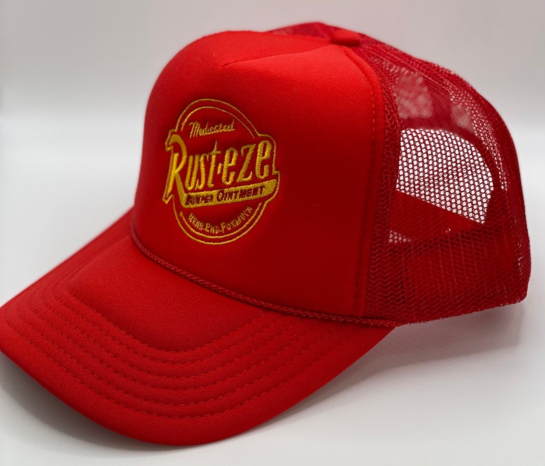 RUSTEZE Custom Trucker Adjustable Cap Disney Cars Hat Red Hat Lightning McQueen image 4