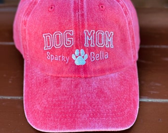 Sombrero de mamá de perro bordado de mascota personalizado, sombrero personalizado de perro personalizado, regalo de mamá de perro de papá, sombrero de mamá de perro personalizado, regalos personalizados para los amantes de los perros