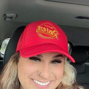 Rust-eze Lightning McQueen Hat – Disney Cars Trucker Cap, Embroidered Red Racing Hat, Pixar Movie Fan Gift, Adjustable Mesh Baseball Cap
