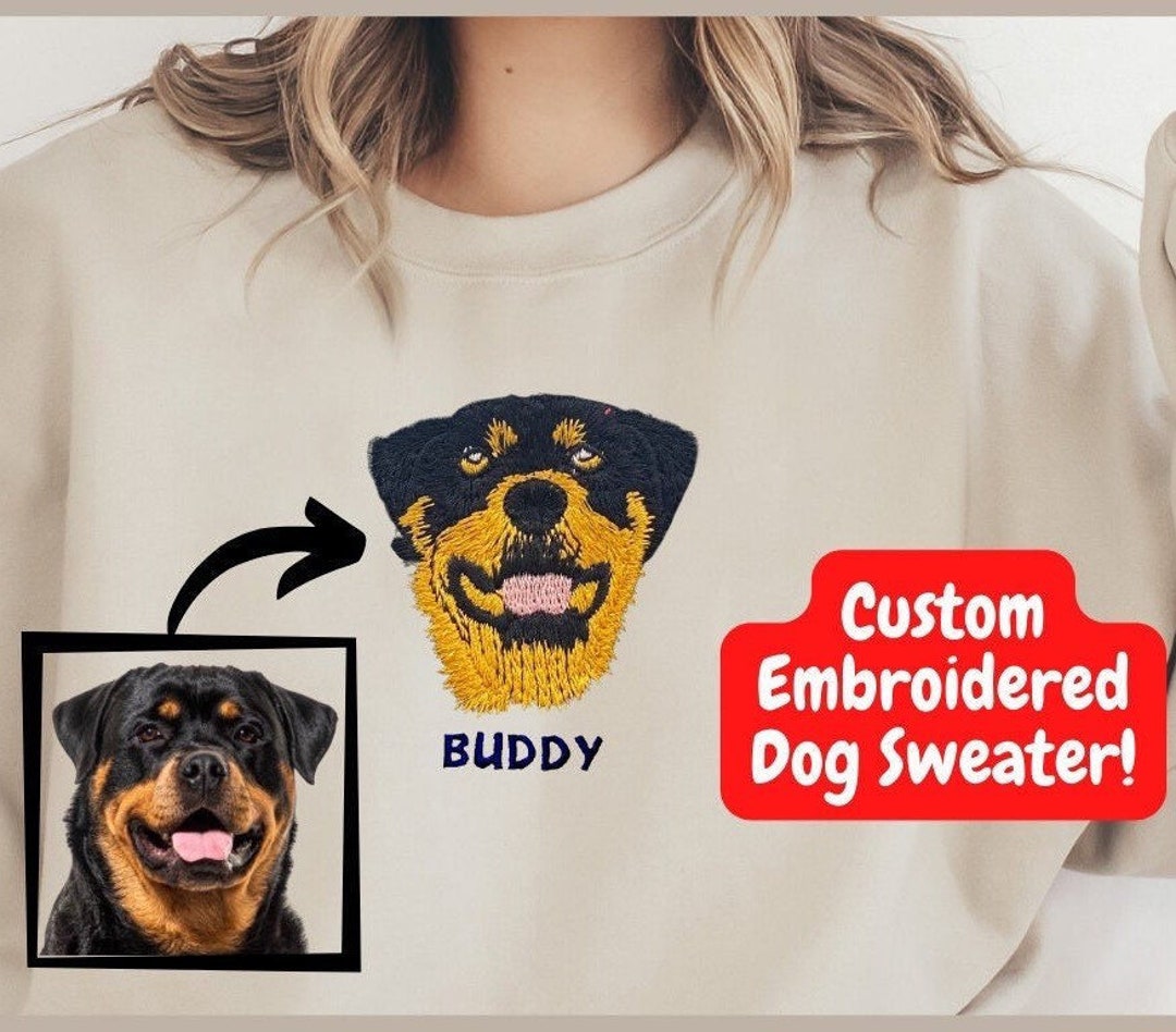 Embroidered Dog Sweater Custom Dog Hoodie Best Dog Sweater Etsy