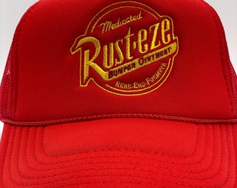 RUSTEZE Custom Trucker Adjustable Cap Disney Cars Hat| Red Hat| Lightning McQueen