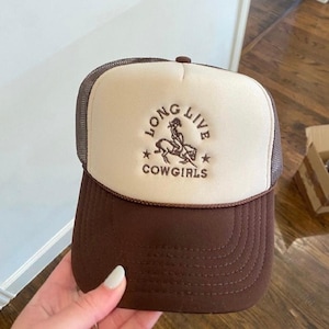 Custom Cowgirls Embroidered Trucker, Cowgirl Trucker, Cowgirl life Hat, Country girl Gift, USA Rodeo Hat, Bachelorette Western Hat, USA Hat