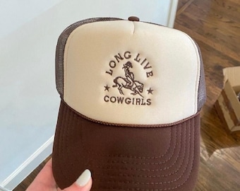 Custom Cowgirls Embroidered Trucker, Cowgirl Trucker, Cowgirl life Hat, Country girl Gift, USA Rodeo Hat, Bachelorette Western Hat, USA Hat
