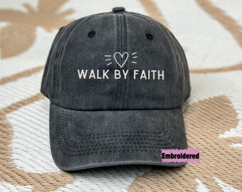 Gestickter Glaubenshut, treuer christlicher Hut, Bibelstudienkleidung, Jesus-Kreuzhut, Glaubenskleid, Jesus-Kleid, Kirchenliebhabergeschenk, Glaube