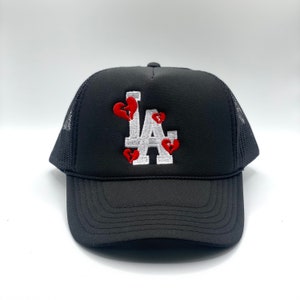 LA Los Ángeles con corazones gorra de béisbol ajustable de camionero personalizado SnapBack