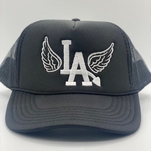 LA Los Ángeles con alas de ángel Gorra de béisbol ajustable de camionero personalizada SnapBack