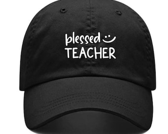 Blessed Teacher Embroidered Hat | Teacher Hat | Educated Women Hat | Strong Women Hat | Teacher Hat| Teacher Gift | Christmas Gift