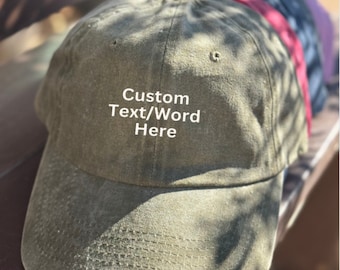 Gorra bordada retro personalizada, gorra vintage con texto personalizado, gorra de béisbol con texto bordado, gorra con texto personalizado, gorra de despedida de soltera, gorra con texto