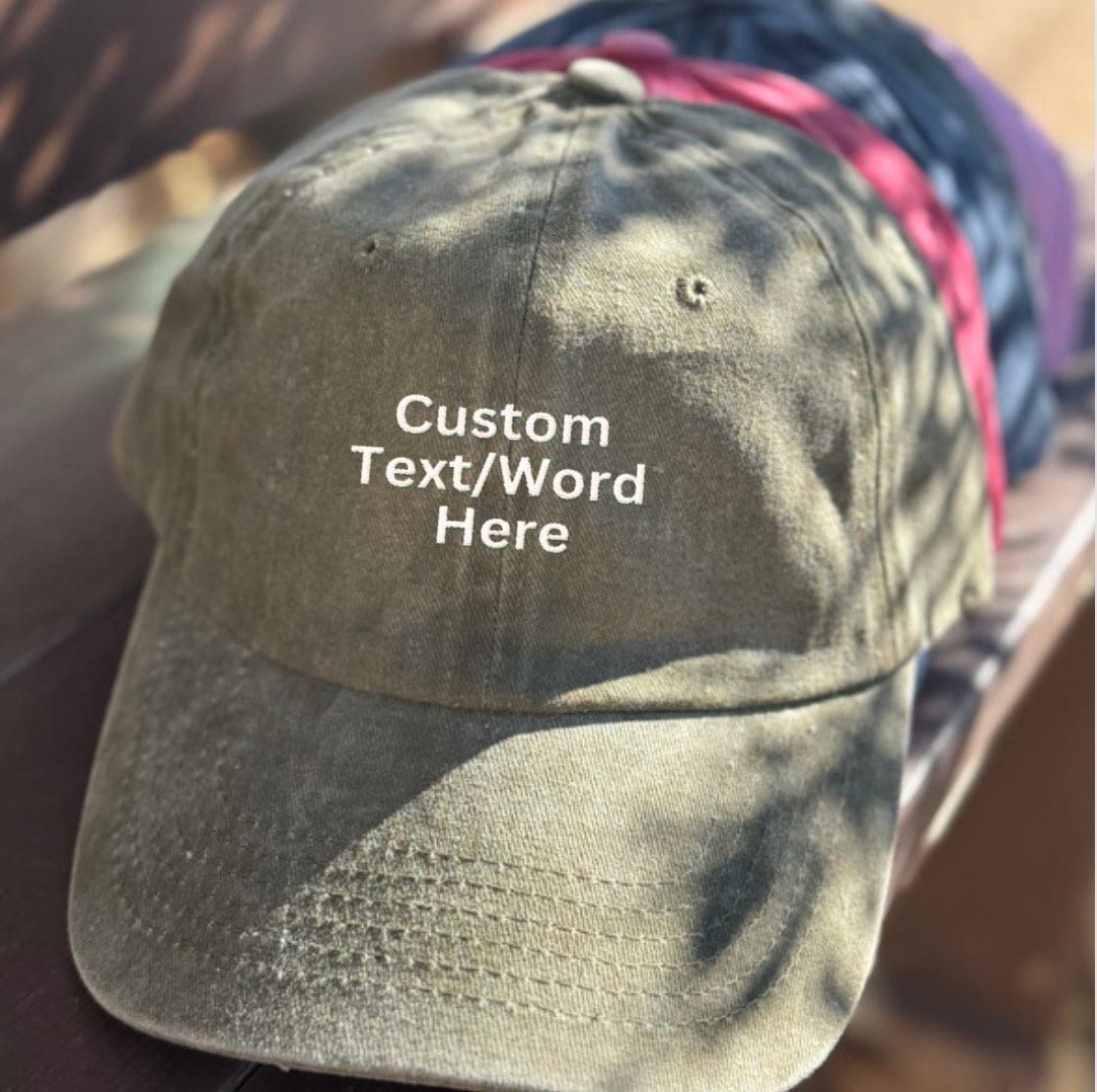 Custom Retro Embroidered Hat , Personalized Text Vintage Cap ...