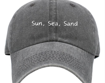 Sonne, Meer und Sand Hut, süße Strandhut, Sommerhut, süße Strandkleidung, Strandliebhaber, Sommerkleidung, Geschenk für sie, süße Mädchenmütze, Sommer