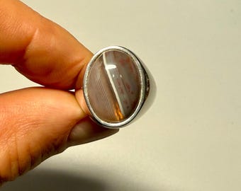 Lake Superior Achat Ring (1), Gr. 925 Sterling Silber, handgemacht
