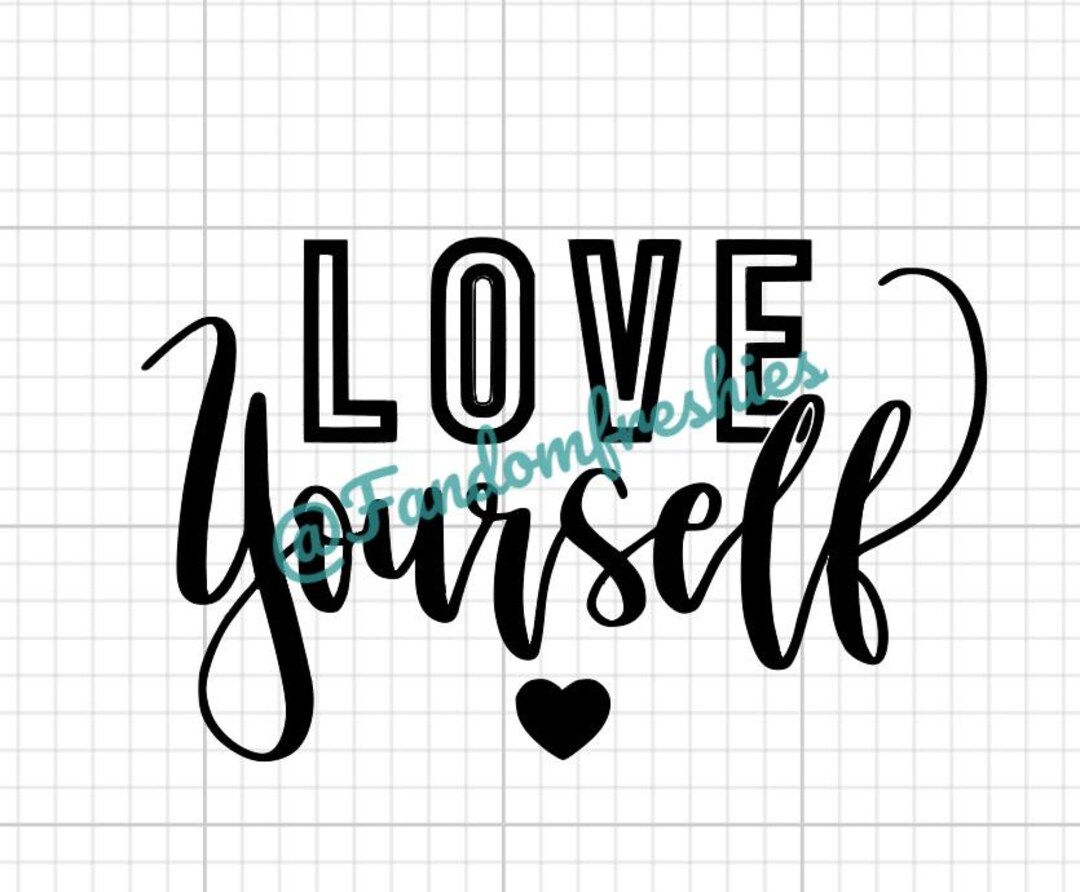 Yourself Script Love Yourself Script Quote Vinyl Decal Car Window Decal Sticker, Laptop ...